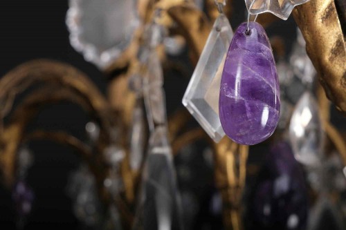  - Chandelier In Rock Crystal And Amethyst, Rome 19th