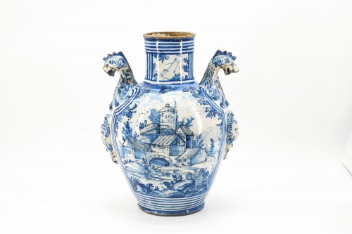 Louis XIII - Paire de grands vases de la manufacture de Savona, fin XVIIe