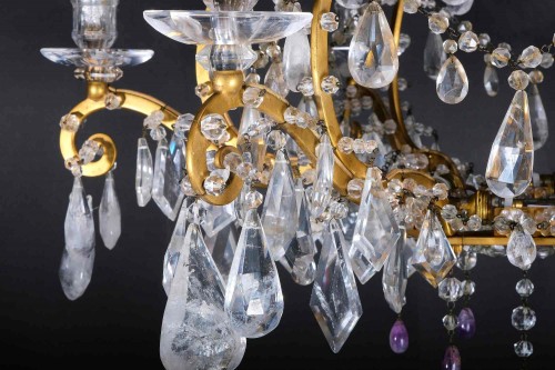 Antiquités - Very Beautiful Italian Rock Crystal And Amethyst Chandelier, Piedmont 19th 