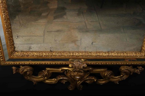 Important Mirroir sculpté et doré d'epoque Louis XVI, Lombardie 1780 - Louis XVI