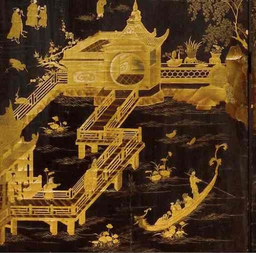 Paravent en laque de Coromandel à huit panneaux, Chine Quing fin 18e siècle - 