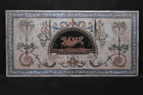 Restauration - Charles X - Plateau en scagliola de style pompéien, Naples 19e siècle