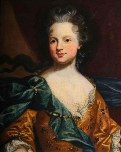 Portrait de Marie-Adélaïde de Savoie, Paris v.1700 - Attribué à Pierre Gobert (1662 - 1744) - Tableaux et dessins Style Louis XIV