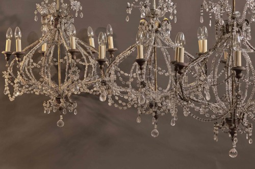 18th century - Rare Series Of Four Filigree Rock Crystal Chandeliers, Tuscany, 18th Centur