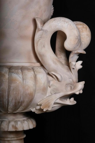 XIXe siècle - Important vase en albâtre de forme Médicis, Rome, vers 1800