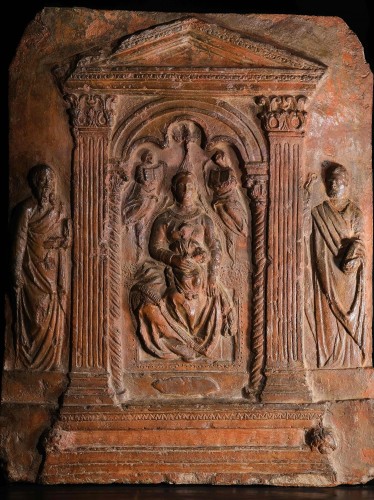 Terracotta Relief With Scene Of The Annunciation, Southern Italy, Late 16th - Religious Antiques Style Renaissance