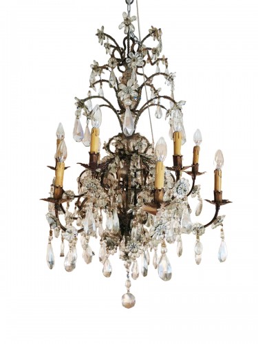 Large crystal glass chandelier Piedmont, mid 18th century