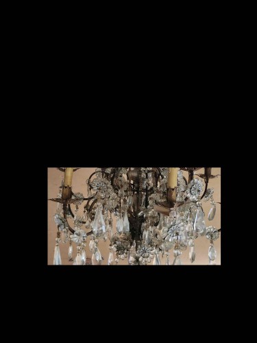 Lighting  - Large crystal glass chandelier Piedmont, mid 18th century