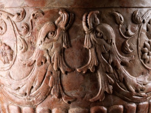 XVIIe siècle - Important mortier en marbre de Rosso di Verona, Florence début XVIIe siècle