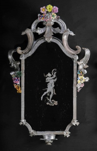 Miroirs, Trumeaux  - Paire de miroirs de Murano en verre argenté, vers 1730