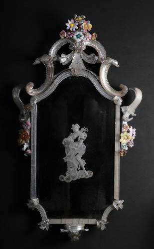 Paire de miroirs de Murano en verre argenté, vers 1730 - Uwe Dobler Interiors