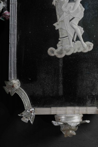 XVIIIe siècle - Paire de miroirs de Murano en verre argenté, vers 1730