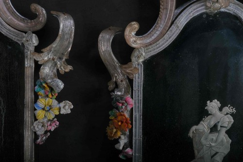 Antiquités - Paire de miroirs de Murano en verre argenté, vers 1730