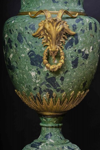 XIXe siècle - Important vase en scagliola et bronze doré, Rome milieu du 19e siècle