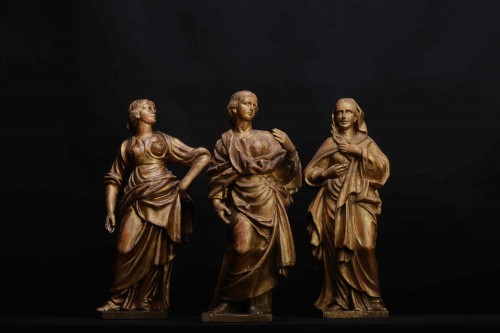 XVIIIe siècle - Série de douze vestales en bois doré, Italie XVIIIe siècle