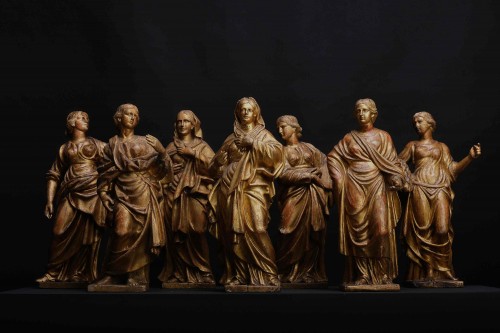 Série de douze vestales en bois doré, Italie XVIIIe siècle - Transition