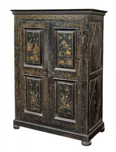 Small Chinese Lacquer Cabinet, Southern France, Early 19th Century