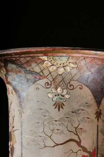 Restauration - Charles X - Pair Of Cold-painted Porcelain Vases In The Chinese Style,Berlin Circa 1800