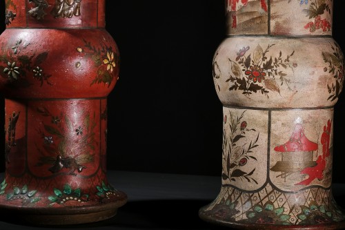 Antiquités - Pair Of Cold-painted Porcelain Vases In The Chinese Style,Berlin Circa 1800