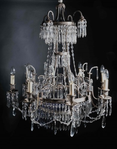 Lighting  - Russian Chandelier In Silvered Bronze, Early 19th Century