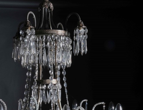 Restauration - Charles X - Russian Chandelier In Silvered Bronze, Early 19th Century