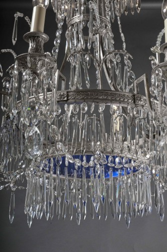 Antiquités - Russian Chandelier In Silvered Bronze, Early 19th Century