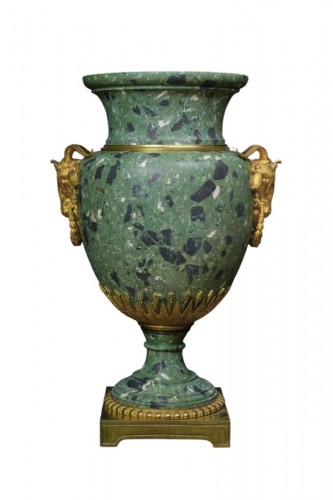 Important Scagliola Vase With Gilt Bronzes, Rome Mid-19th Century