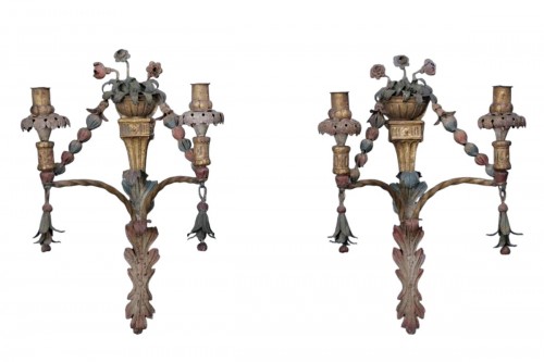 Paire d'appliques en fer peint, Veneto Circa 1780