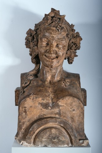 Sculpture Sculpture en Terre cuite - Dionysos et Ariadne, Bustes en Terrecuitte, Italie 1800