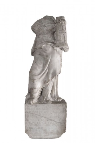 Statue of St Barbe in white marble, Italy, dated 1539