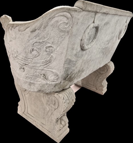 Architectural & Garden  - Important Carrara marble bench, Italy 1800
