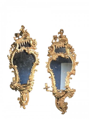 Paire d'importants miroirs George II vers 1770, étiquette de William Froom Londres