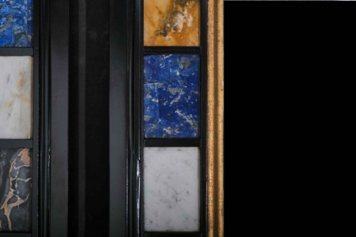 Paire de miroirs en marbre et incrustations de pierres semi-précieuses - Renaissance