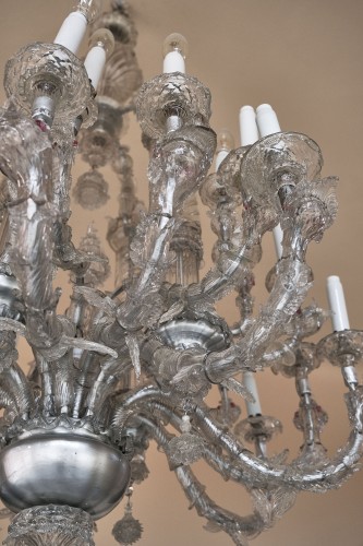 Lighting  - Large Murano chandelier in white glass, 18th century