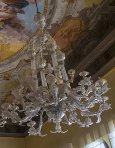 Large Murano chandelier in white glass, 18th century - 