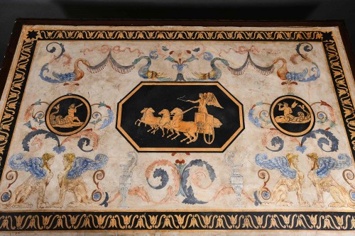 19th century - Important drawing-room table with a scagliola top, Rome or Naples, c. 1840