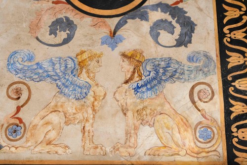 Antiquités - Important drawing-room table with a scagliola top, Rome or Naples, c. 1840