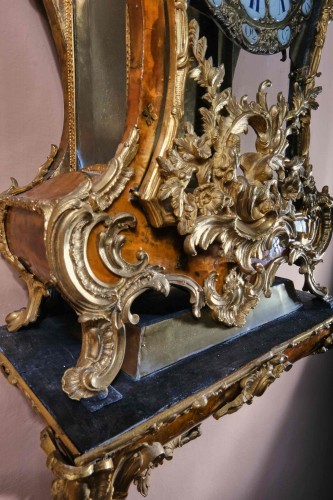 Antiquités - Cartel and its base, Louis-XV period, by Jean Prevost Paris ca. 1750