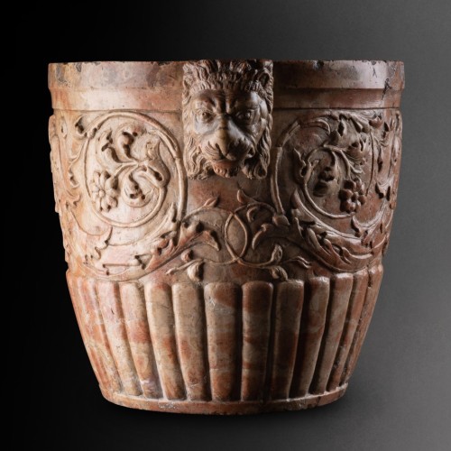 An Important Mortar In Rosso Di Verona Marble, Florence Early 17th Century - Collectibles Style Renaissance