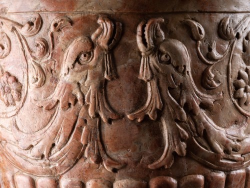 An Important Mortar In Rosso Di Verona Marble, Florence Early 17th Century - Renaissance