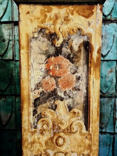 XVIIe siècle - Grande horologe peinte de du 17e siècle, Italie région des marches