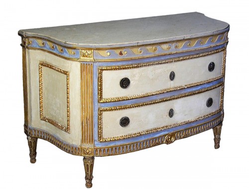 Pietmontese Painted And Gilted Commode , Turin circa 1780