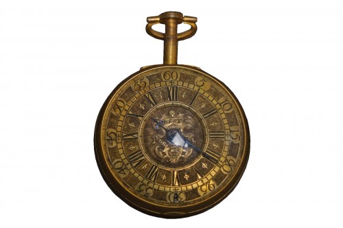 Large Giltedd Pocket Watch, Thomas West 913, London Circa 1700