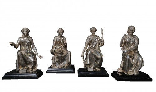 Four silver statues by William Gough, Birmingham ca. 1870