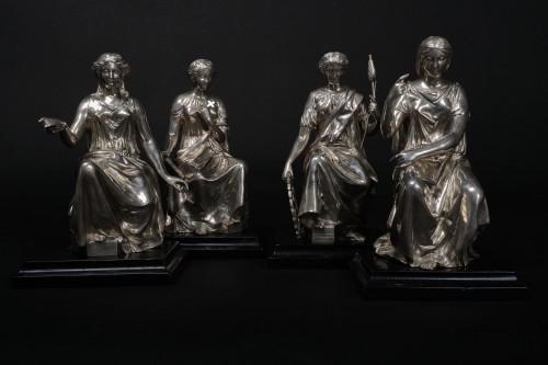 Four silver statues by William Gough, Birmingham ca. 1870 - silverware & tableware Style Louis-Philippe