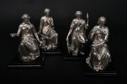 Antique Silver  - Four silver statues by William Gough, Birmingham ca. 1870