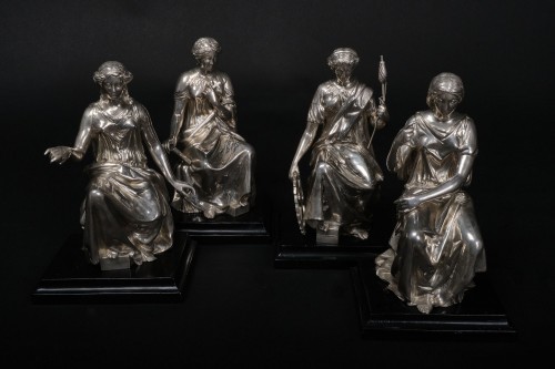 silverware & tableware  - Four silver statues by William Gough, Birmingham ca. 1870