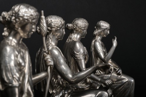 19th century - Four silver statues by William Gough, Birmingham ca. 1870