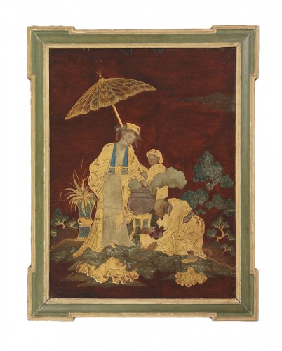 Painting On Metal Sheet In Chinese Style, France 18th Century