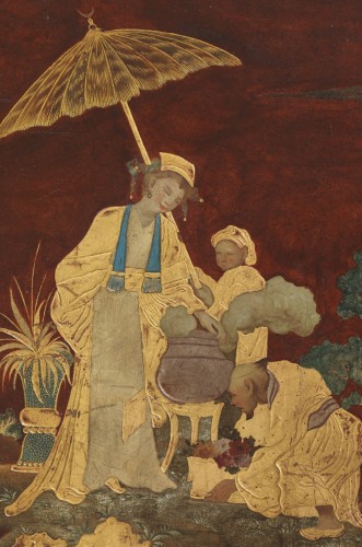 XVIIIe siècle - Peinture sur tôle dans le style Chinois, France 18ie siècle